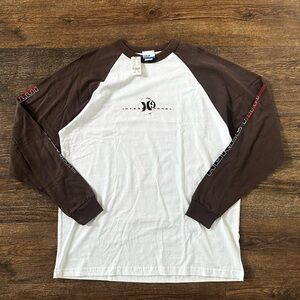 Vintage 90s Y2K Hurley Long Sleeve Raglan T Shirt Men Surf Skater Size Large